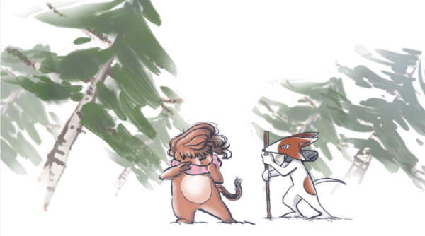 눈보라와 두 강아지, 달걀커플의 이별 / Snowstorm and Two puppies/The parting of the egg couple